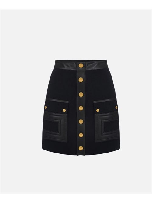 MINI GONNA CON DETTAGLI LOGO ELISABETTA FRANCHI | GO12057E2110 Nero